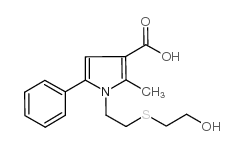 1-[2-[(2-羟基乙基)硫代]乙基]-2-甲基-5-苯基-1H-吡咯-3-羧酸结构式