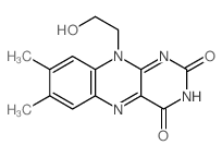 Benzo[g]pteridine-2,4(3H,10H)-dione,10-(2-hydroxyethyl)-7,8-dimethyl- Structure