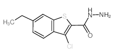 3-氯-6-乙基-1-苯并噻吩-2-碳酰肼结构式