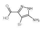 3-氨基-4-溴-1H-吡唑-5-羧酸结构式