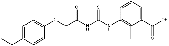 3-[[[[(4-ethylphenoxy)acetyl]amino]thioxomethyl]amino]-2-methyl-benzoic acid Structure