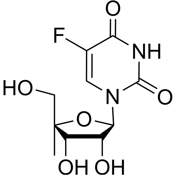 5-Fluoro-4’-C-methyluridine结构式