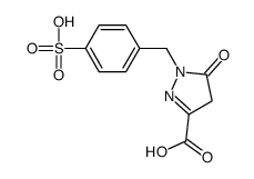 4,5-dihydro-5-oxo-1-[(4-sulphophenyl)methyl]-1H-pyrazole-3-carboxylic acid结构式