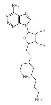 Adenosine,5'-S-[6-amino-1-(2-aminoethyl)hexyl]-5'-thio- Structure