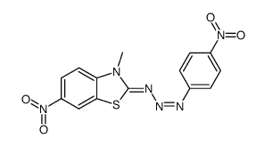 3-methyl-6-nitro-2-((Z)-(4-nitrophenyl)triaz-2-en-1-ylidene)-2,3-dihydrobenzo[d]thiazole Structure