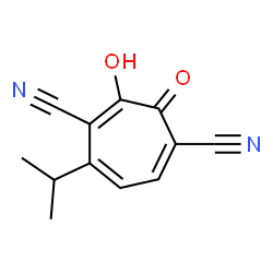 1,4,6-Cycloheptatriene-1,4-dicarbonitrile, 2-hydroxy-7-(1-methylethyl)-3-oxo- (9CI) Structure