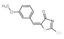 (5E)-2-疏基-5-(3-甲氧基亚苄基)-1,3-噻唑-4(5H)-酮结构式