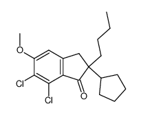 2-butyl-6,7-dichloro-2-cyclopentyl-2,3-dihydro-5-methoxy-1H-inden-1-one Structure