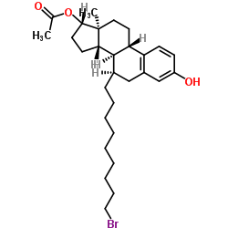 (7a,17b)- 7-(9-溴壬基)雌甾-1,3,5(10)-三烯-3,17-二醇 17-醋酸酯结构式