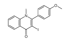 3-iodo-2-(4'-methoxyphenyl)-1-methylquinolin-4(1H)-one结构式