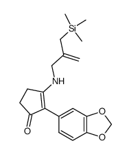 3-<<2-<(trimethylsilyl)methyl>-2-propenyl>amino>-2-<3,4-(methylenedioxy)phenyl>-2-cyclopenten-1-one Structure