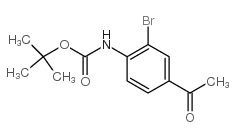(4-乙酰基-2-溴苯基)-氨基甲酸叔丁酯结构式