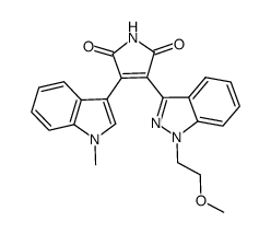 3-[1-(2-methoxy-ethyl)-1H-indazol-3-yl]-4-(1-methyl-1H-indol-3-yl)-pyrroIe-2,5-dione结构式