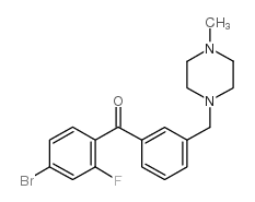 4-BROMO-2-FLUORO-3'-(4-METHYLPIPERAZINOMETHYL) BENZOPHENONE结构式