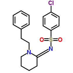 4-氯-n-[1-(2-苯基乙基)-2-哌啶基]苯磺酰胺结构式
