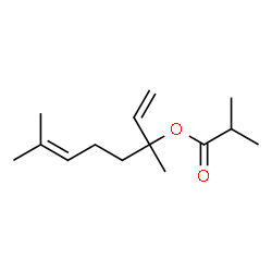()-1,5-dimethyl-1-vinylhex-4-enyl isobutyrate structure