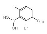 2-溴-6-氟-3-甲基苯基硼酸结构式