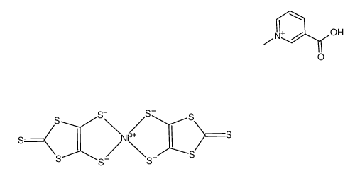 (3-carboxy-1-methylpyridinium)[Ni(1,3-dithiole-2-thione-4,5-dithiolate)]结构式