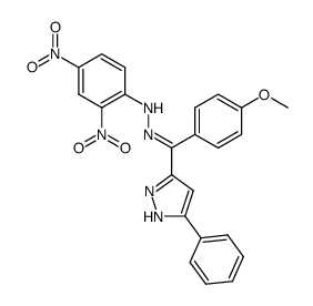 (4-methoxy-phenyl)-(5-phenyl-1(2)H-pyrazol-3-yl)-methanone (2,4-dinitro-phenyl)-hydrazone Structure