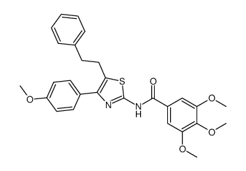 3,4,5-trimethoxy-N-[4-(4-methoxy-phenyl)-5-phenylethyl-thiazol-2-yl]-benzamide结构式