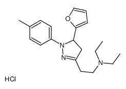 N,N-diethyl-2-[3-(furan-2-yl)-2-(4-methylphenyl)-3,4-dihydropyrazol-5-yl]ethanamine,hydrochloride Structure