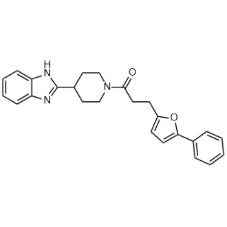 1-(4-(1H-苯并[d]咪唑-2-基)哌啶-1-基)-3-(5-苯基呋喃-2-基)丙-1-酮结构式