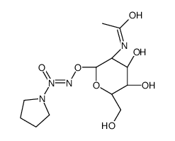 (Z)-[(2S,4R,5S)-3-acetamido-4,5-dihydroxy-6-(hydroxymethyl)oxan-2-yl]oxyimino-oxido-pyrrolidin-1-ylazanium结构式