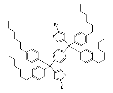 2,7-二溴-4,4,9,9-四(4-己基苯基)-4,9-二氢-s-苯并二茚并[1,2-B：5,6-b']二噻吩结构式