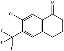 7-氯-6-(三氟甲基)-3,4-二氢萘-1(2H)-酮结构式