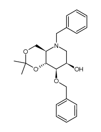 N-benzyl-3-O-benzyl-1,5-dideoxy-1,5-imino-4,6-O-isopropylidene-D-mannitol Structure