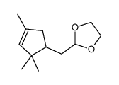 2-[(2,2,4-trimethylcyclopent-3-en-1-yl)methyl]-1,3-dioxolane结构式