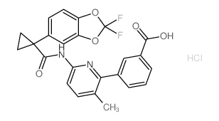 3-(6-(1-(2,2-DIFLUOROBENZO[D][1,3]DIOXOL-5-YL)CYCLOPROPANECARBOXAMIDO)-3-METHYLPYRIDIN-2-YL)BENZOIC ACID HYDROCHLORIDE structure