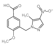4-Methoxy-3-[(5-methyl-4-nitro-1H-pyrazol-1-yl)-methyl]benzoic acid结构式