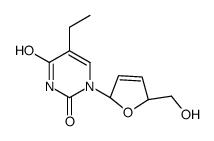 5-ethyl-1-[(2R,5S)-5-(hydroxymethyl)-2,5-dihydrofuran-2-yl]pyrimidine-2,4-dione结构式