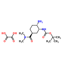(1S, 2R, 4S)-1-氨基-4-(二甲基氨基羰基)-环己基-2-氨基甲酸叔丁酯草酸盐结构式