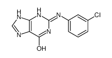 2-(3-chloroanilino)-3,7-dihydropurin-6-one结构式