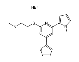 2-<<2'''-(dimethylamino)ethyl>thio>-4-(1'-methylpyrol-2'-yl)-6-thien-2''-ylpyrimidine hydrobromide Structure