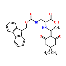 N-[1-(4,4-二甲基-2,6-二氧代环己基亚基)乙基]-3-[[芴甲氧羰基]氨基]-D-丙氨酸结构式
