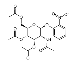 邻硝基苯基2-乙酰氨基-2-脱氧-3,4,6-三-O-乙酰基-β-D-吡喃半乳糖苷结构式