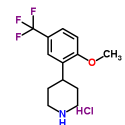 4-[2-Methoxy-5-(trifluoromethyl)phenyl]piperidine hydrochloride (1:1) Structure