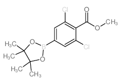2,6-二氯-4-(4,4,5,5-四甲基-1,3,2-二氧硼杂环戊烷-2-基)苯甲酸甲酯结构式