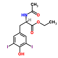 Ethyl N-acetyl-3,5-diiodo-L-tyrosinate Structure