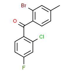 (2-溴-4-甲基苯基)(2-氯-4-氟苯基)甲酮结构式