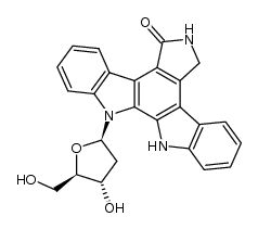 13-((2R,4S,5R)-4-hydroxy-5-(hydroxymethyl)tetrahydrofuran-2-yl)-6,7,12,13-tetrahydro-5H-indolo[2,3-a]pyrrolo[3,4-c]carbazol-5-one结构式