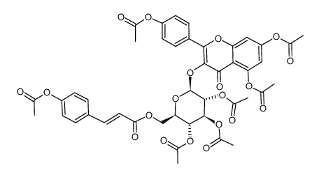 6''-O-p-coumaroylastragalin heptaacetate Structure