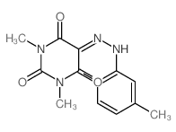 2,4,5,6(1H,3H)-Pyrimidinetetrone,1,3-dimethyl-, 5-[2-(2,5-dimethylphenyl)hydrazone] Structure