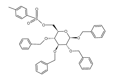 benzyl 2,3,4-tri-O-benzyl-6-O-(p-toluenesulfonyl)-β-D-glucopyranoside结构式