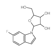 1H-Indole, 6-fluoro-1-b-D-ribofuranosyl- Structure
