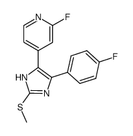 2-fluoro-4-[5-(4-fluorophenyl)-2-methylsulfanyl-3H-imidazol-4-yl]pyridine结构式