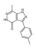 7-methyl-3-p-tolyl-1,5-dihydro-pyrazolo[3,4-d]pyridazin-4-one结构式